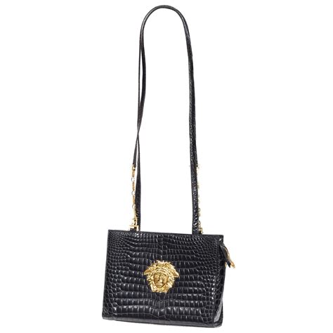 Gianni Versace Crocodile Medusa Shoulder Bag 